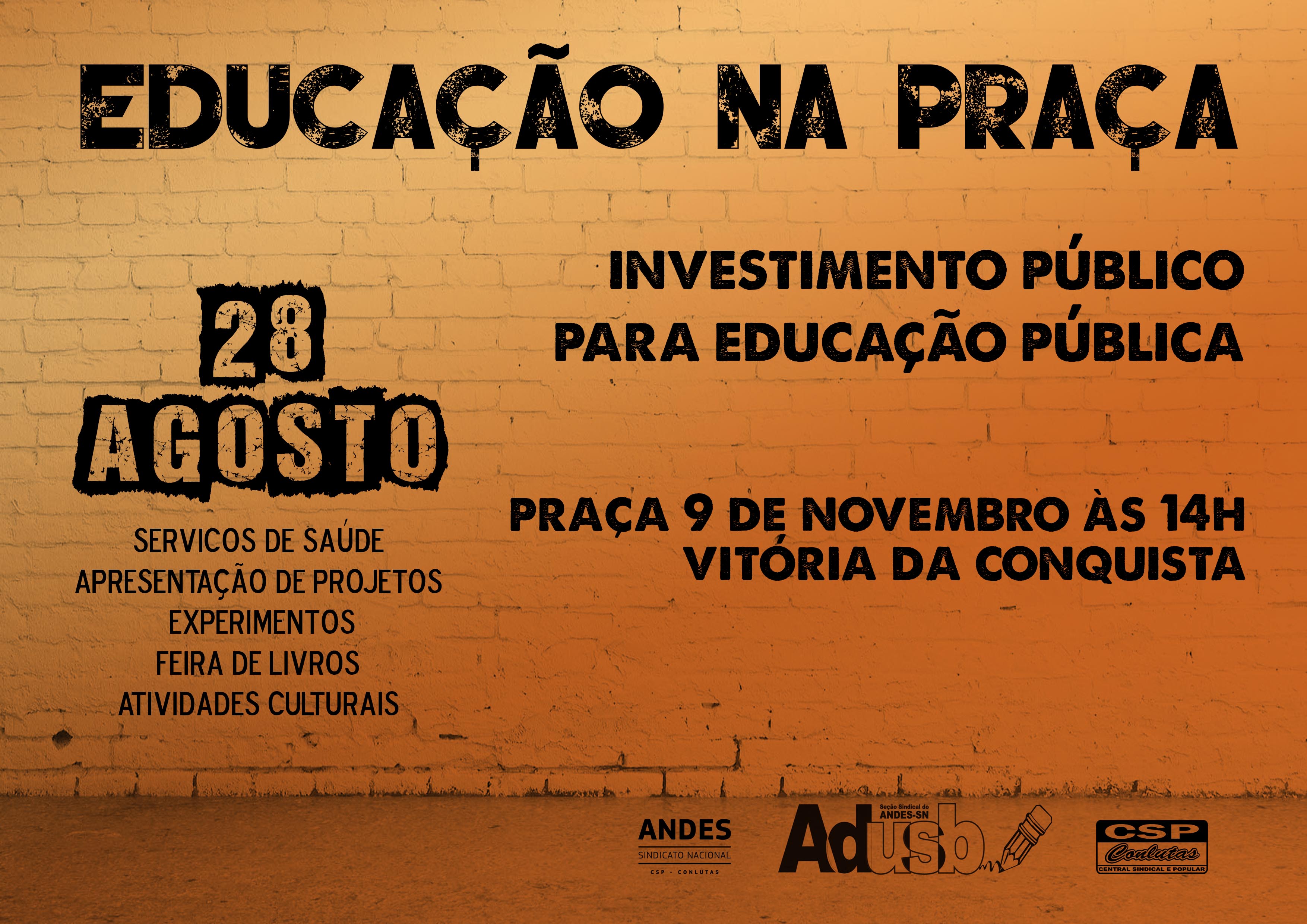 “Educação na Praça” acontece no dia 28 de agosto em Conquista